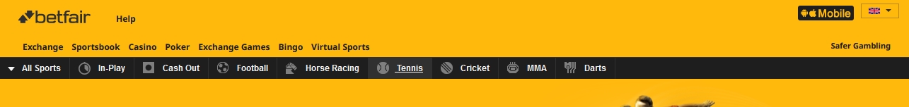 Banner del sito betfair